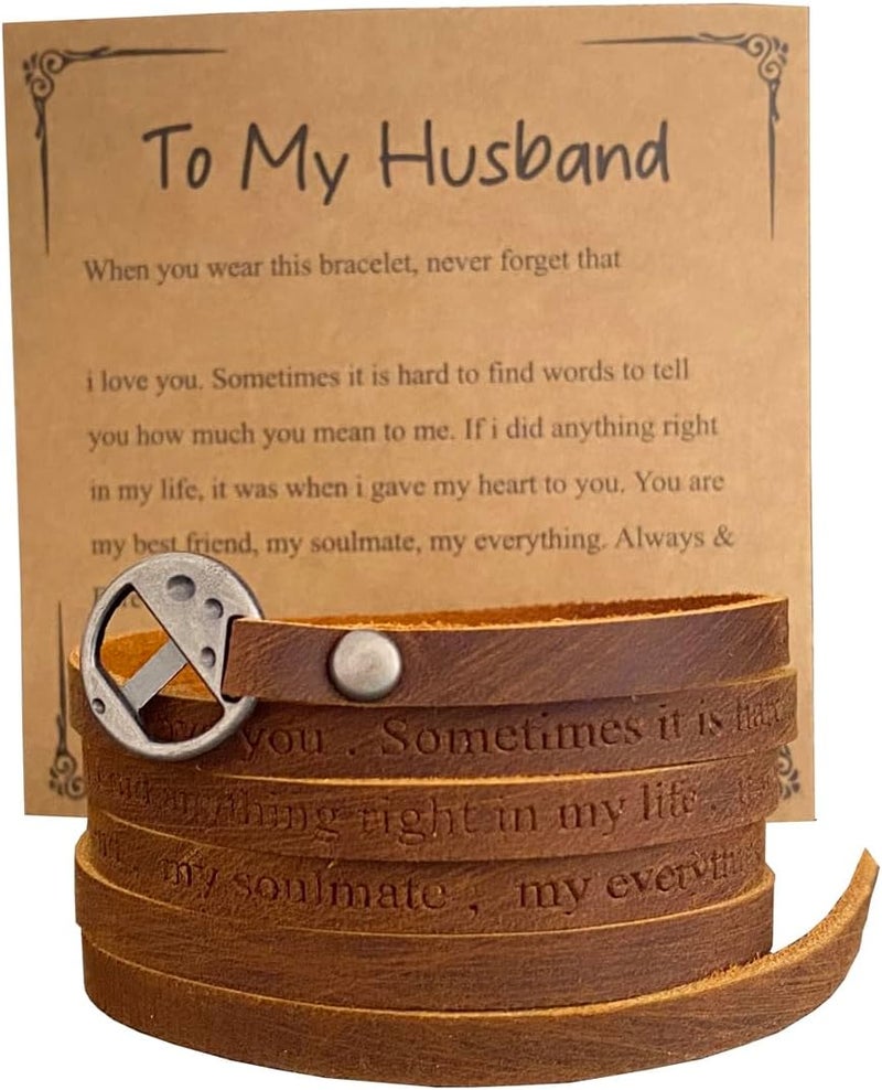 Rantanto Genuine Leather Wrap Bracelets Trendy Western Stackable Cuff Adjustable Boho Layered Bracelet Jewelry For Men Women - Image 1